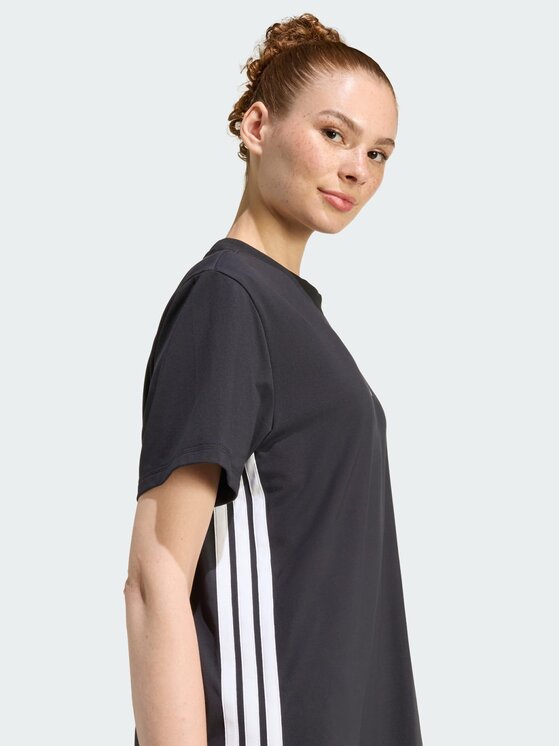 adidas adidas Sukienka codzienna ESSENTIALS 3-STRIPES TEE Czarny Loose Fit