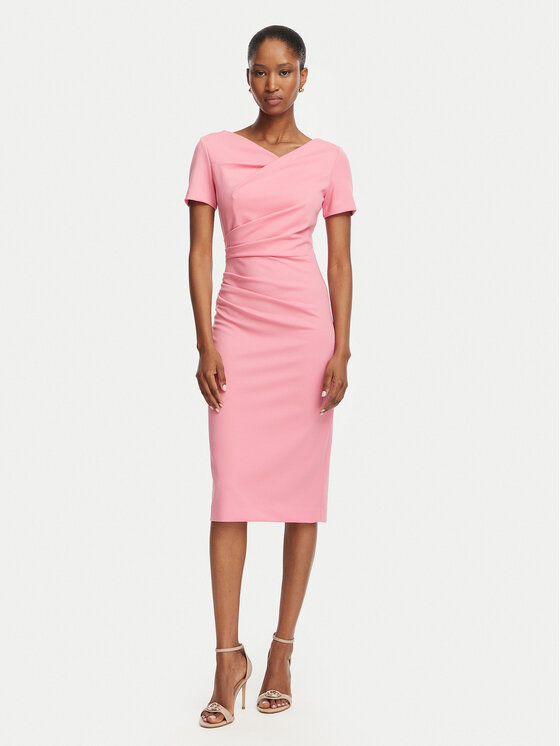 Rinascimento Rinascimento Cocktail obleka CFC0129420003 Roza Slim Fit