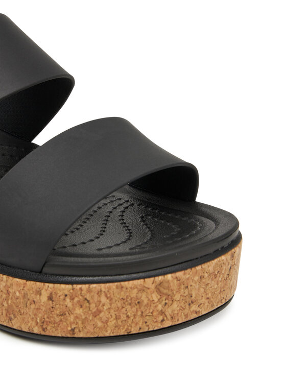 Crocs Crocs Sandały Brooklyn Cork Low Wedge 211144 Czarny