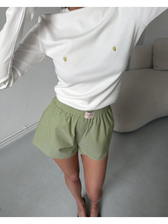 Le Songe Le Songe Longsleeve PISTACHIO Biały Basic Fit