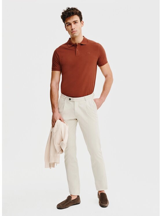 Pako Lorente Pako Lorente Spodnie materiałowe P25SF-WX-015 Beżowy Classic Fit