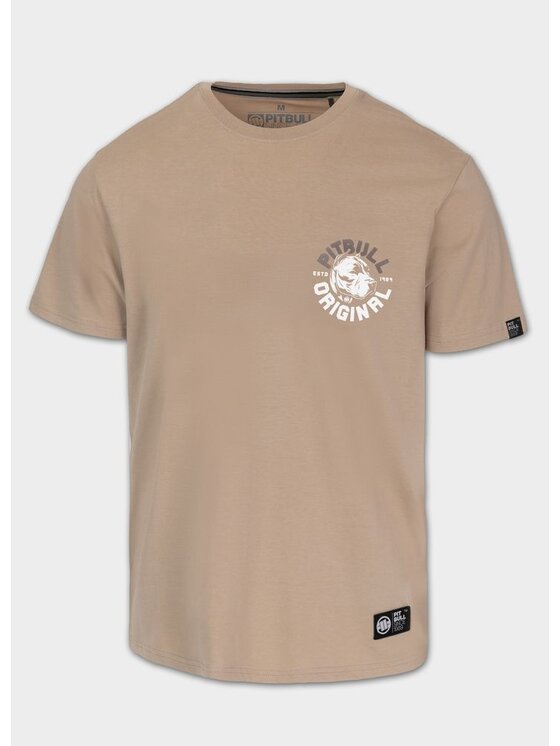 PITBULL PITBULL T-Shirt Koszulka męska DOG SD L Beżowy Regular Fit