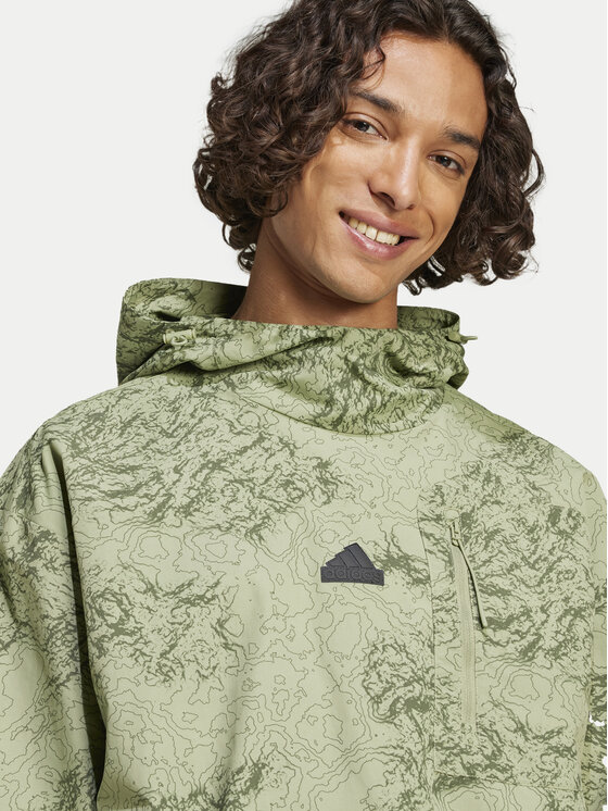 adidas adidas Geacă fără fermoar City Escape IY1517 Verde Loose Fit