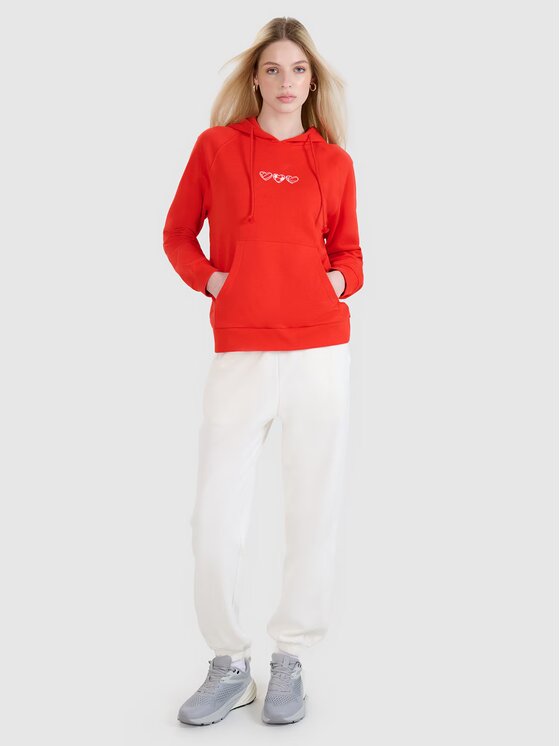 4F 4F Felpa 4FRSS25TSWSF2265-62S Rosso Regular Fit