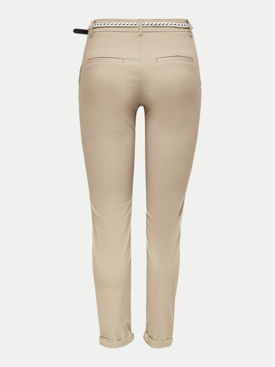 ONLY ONLY Medžiaginės kelnės 15218519 Smėlio Regular Fit