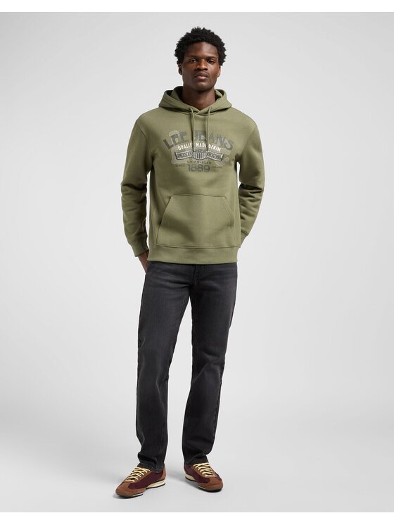 Lee Lee Bluzka BIG LOGO HOODIE Zielony Regular Fit