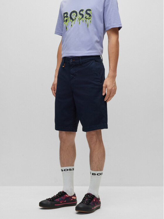 BOSS Boss Pantaloncini di tessuto 50491698 Blu scuro Tapered Fit