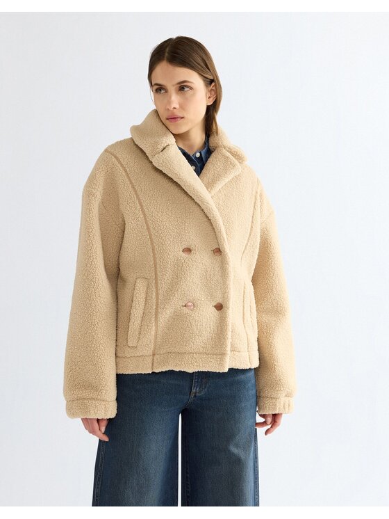 Wrangler Wrangler Kurtka przejściowa MOTO SHERPA JACKET Beżowy Oversize