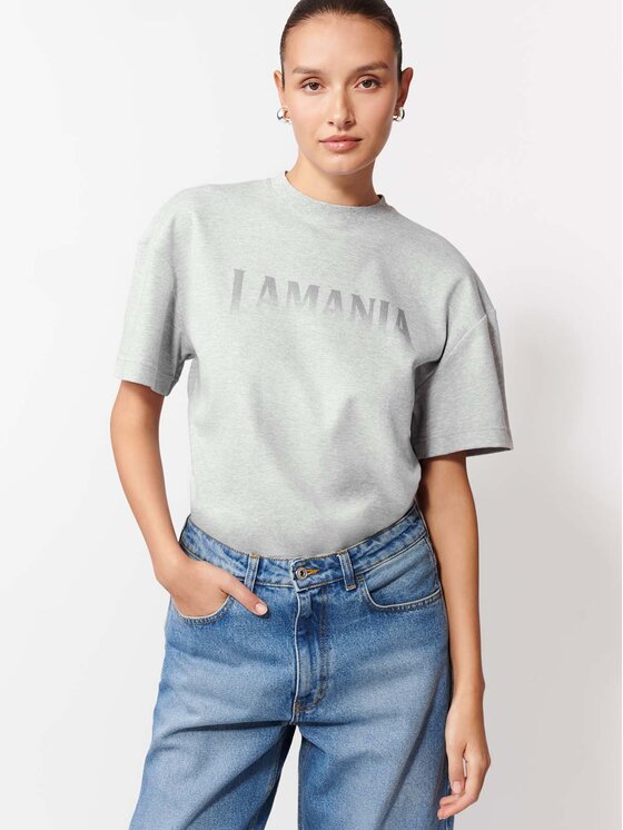 La Mania Damski T-Shirt, rozmiar 34/36, Szary, DEVONTE