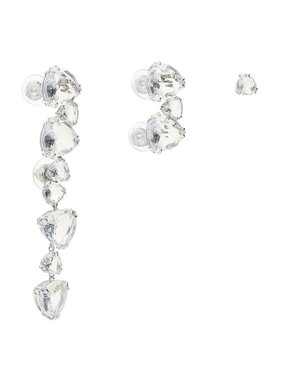Swarovski Zestaw kolczyków Ec Asym Tr Cry 5602846 Srebrny | Modivo.pl