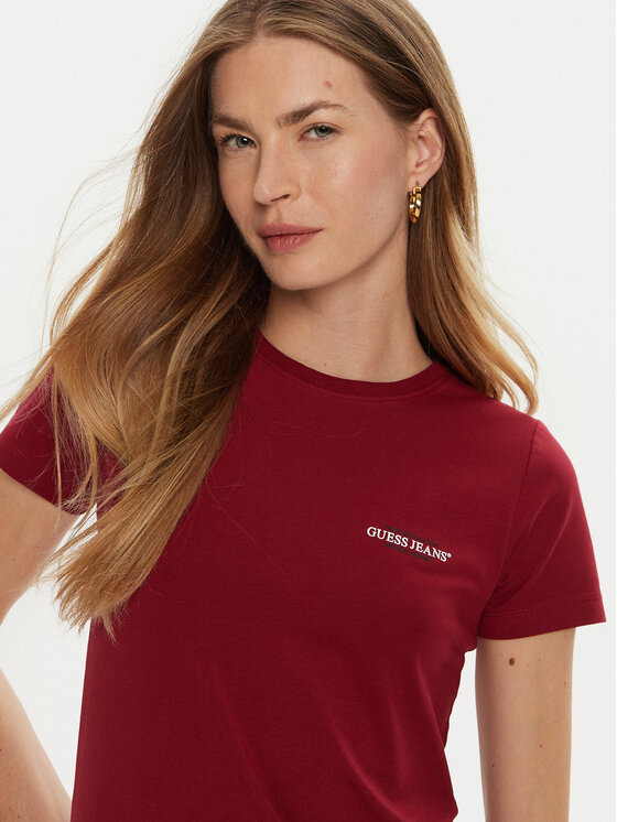 Guess Jeans Guess Jeans T-särk W4YI02 J1314 Punane Slim Fit