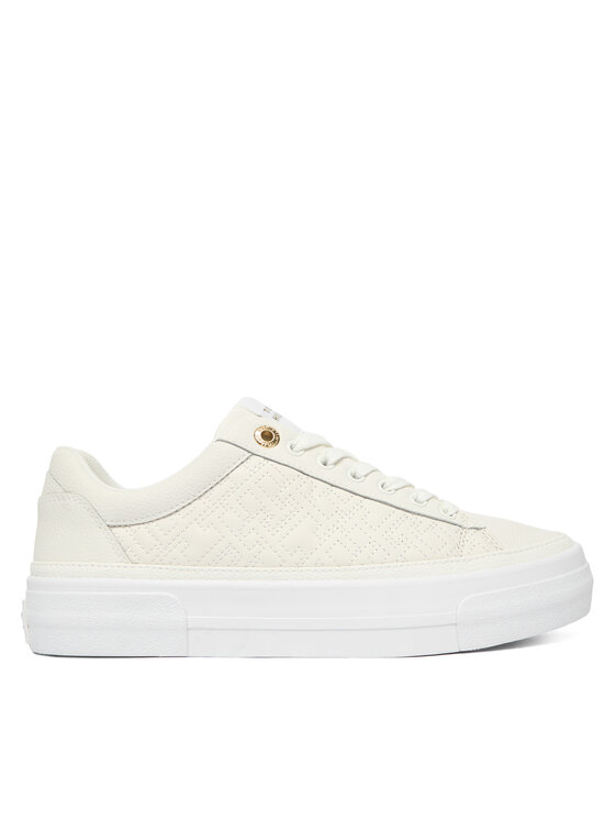 Tommy Hilfiger Tommy Hilfiger Sneakersy Th Platform Sneaker Quilted FW0FW09265 Écru