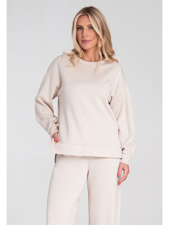 FIGL FIGL Bluza M1203 Beżowy Regular Fit