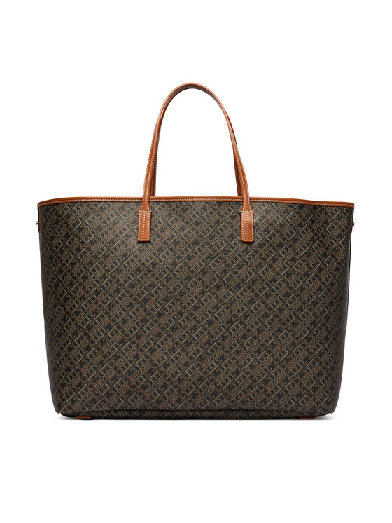 Tommy Hilfiger Tommy Hilfiger Kabelka Th Monoplay Maxi Tote Le AW0AW18850 Čierna