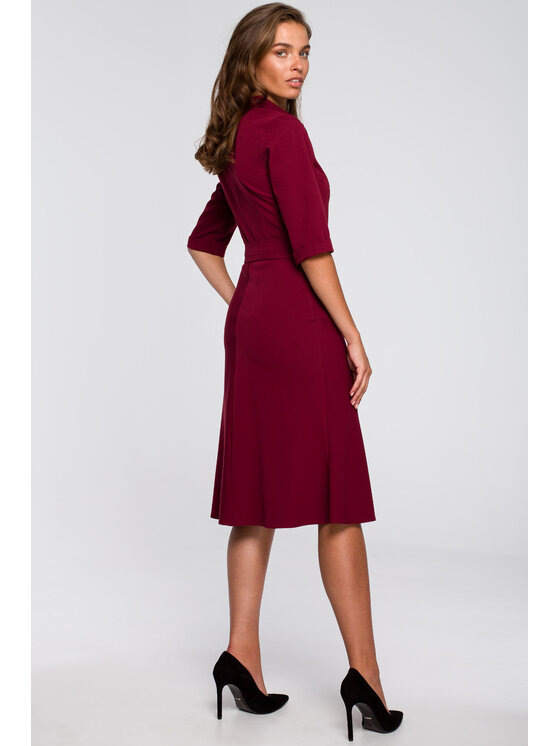 Stylove Stylove Každodenné šaty S230 Bordová Regular Fit