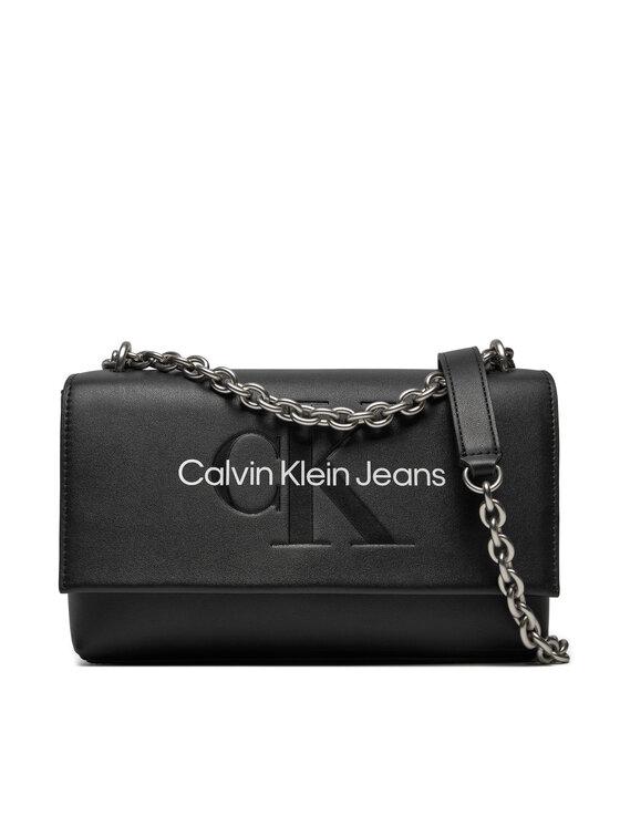 Calvin Klein Jeans Ročna Torba Sculpted Ew Flat W/Chain25 Mono K60K612221 Črna