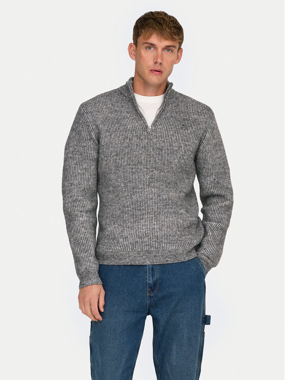 Only & Sons Only & Sons Pulover 22027686 Gri Regular Fit