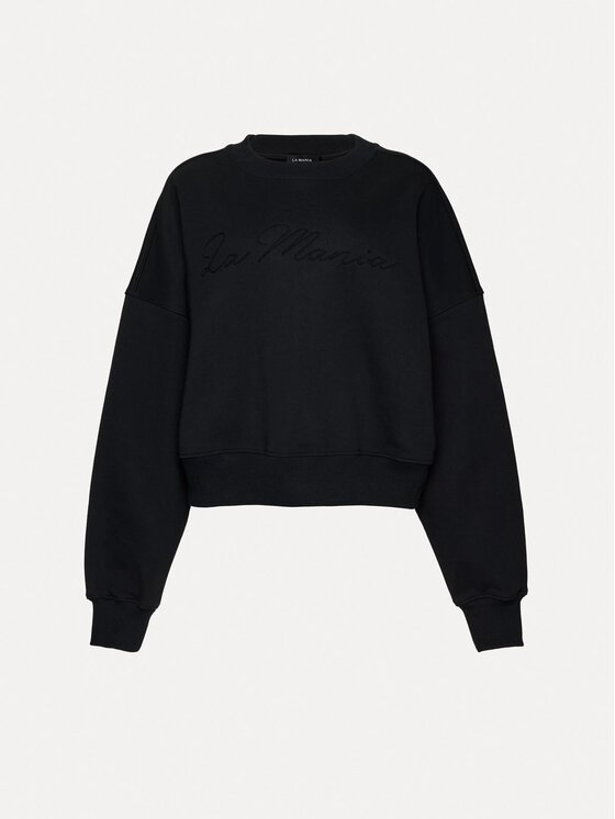 La Mania La Mania Mikina NUVOLA Čierna Basic Fit
