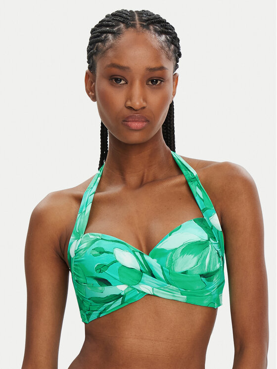 Seafolly Vrchný diel bikín Secret Garden 30806-220 Zelená