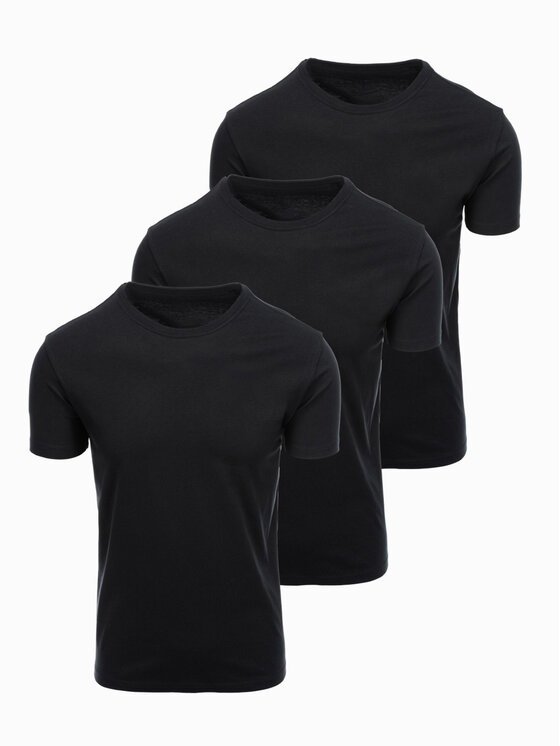 Ombre Ombre Komplet t-shirtów OM-TSBS-0268 Czarny Regular Fit