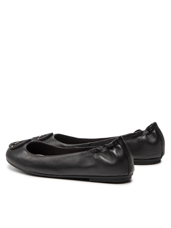 Tommy Hilfiger Tommy Hilfiger Ballerinas Th Hardware Leather Ballerina FW0FW06344 Schwarz