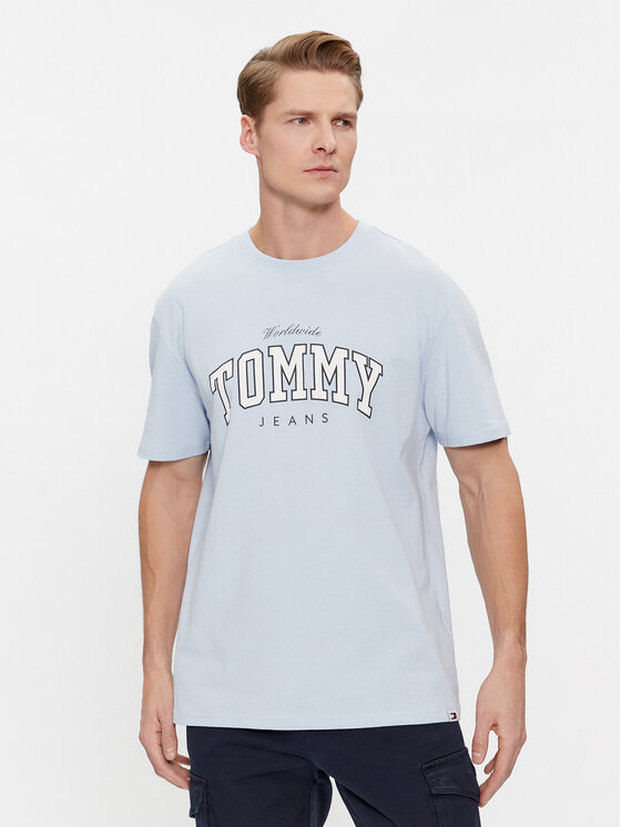 Tommy Jeans Tričko Varsity DM0DM18287 Modrá Regular Fit