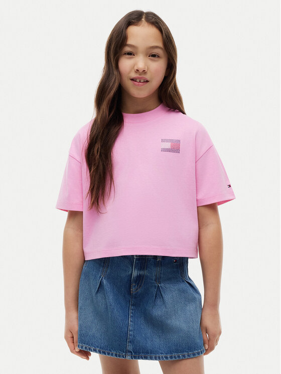 Tommy Hilfiger Tommy Hilfiger Тишърт KG0KG09465 Светлорозов Regular Fit