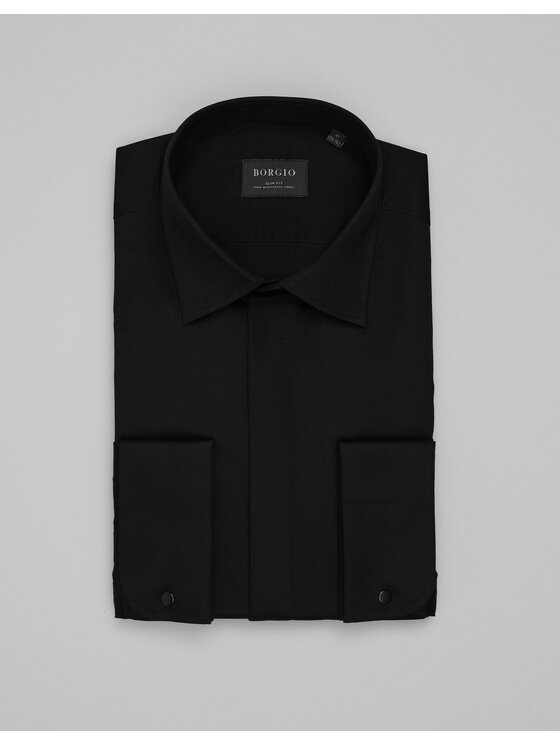 Borgio Borgio Koszula mozza_00656 Czarny Slim Fit