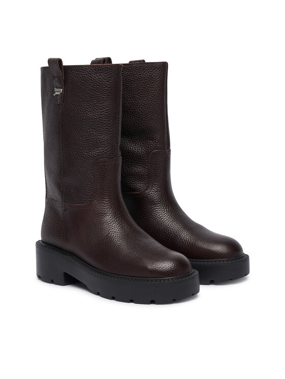 Tommy Jeans Tommy Jeans Ilgaauliai Tjw Tubular Mid Boots EN0EN03111 Tamsiai ruda