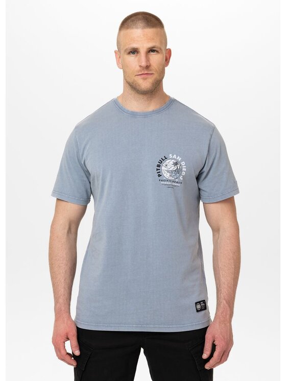 PITBULL PITBULL T-Shirt Denim Washed PLANET SURF Niebieski jasny Regular Fit