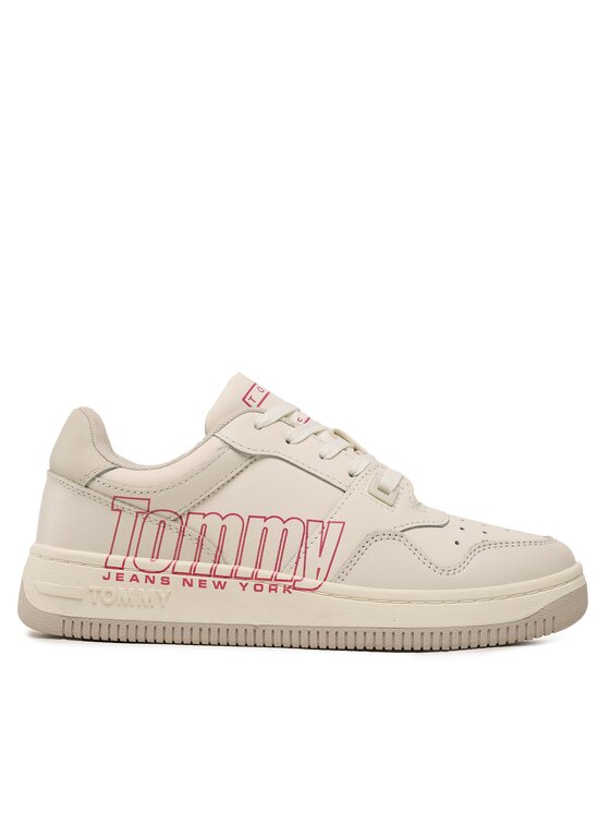 Sneakers Tommy Jeans Tjw Retro Basket Branding Lc EN0EN02264 Alb