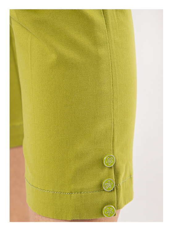 QUIOSQUE QUIOSQUE Kalhoty z materiálu QUIOSQUE 3SS001902 Zelená Regular Fit