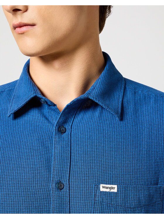 Wrangler Wrangler Camicia 1 PKT FLANNEL SHIRT Blu Regular Fit