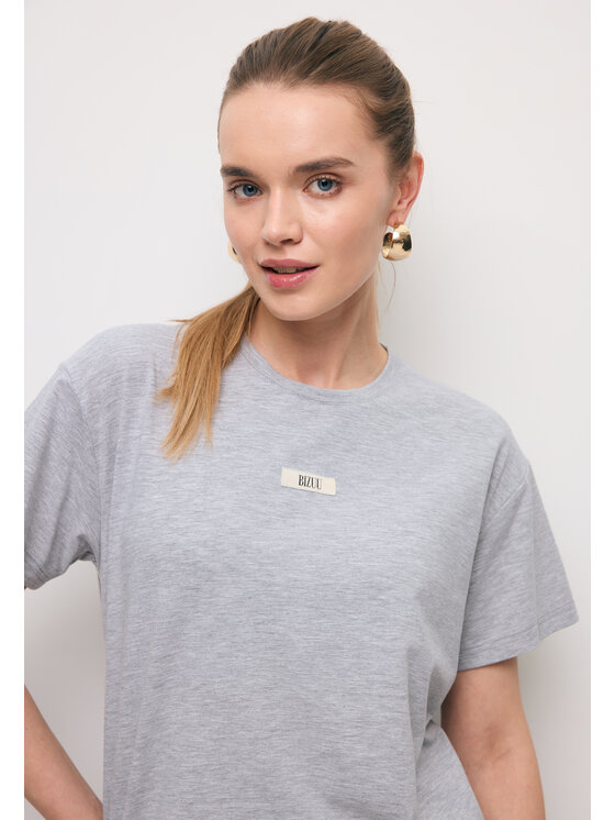 BIZUU BIZUU T-Shirt TISHALLE Szary Standard Fit