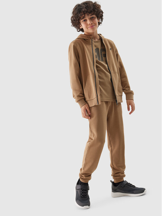 4F 4F Mikina 4FJWSS24TSWSM0926-83S Hnedá Regular Fit