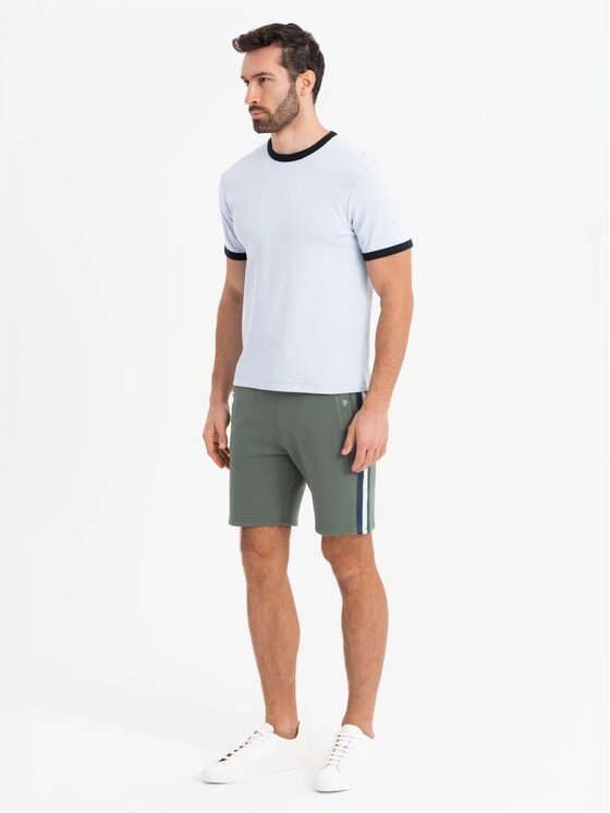 Ombre Ombre Szorty materiałowe OM-SRSK-0156 Zielony Regular Fit