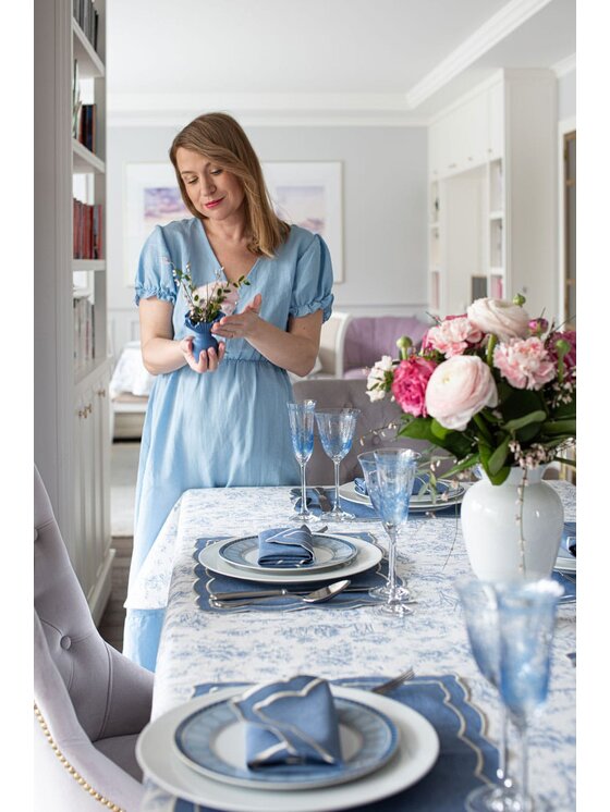 Roseberry Home Roseberry Home Obrus Toile de Jouy Blue Niebieski
