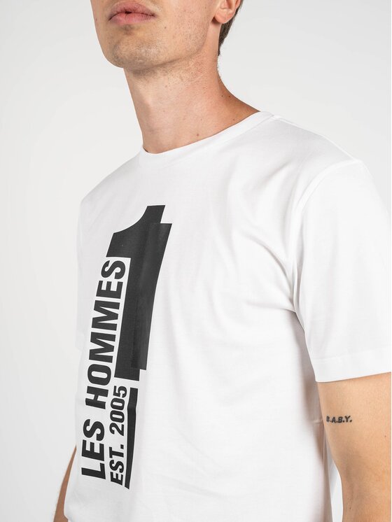 Les Hommes Les Hommes T-Shirt LLT205 721P | Round Neck T-Shirt Λευκό Regular Fit