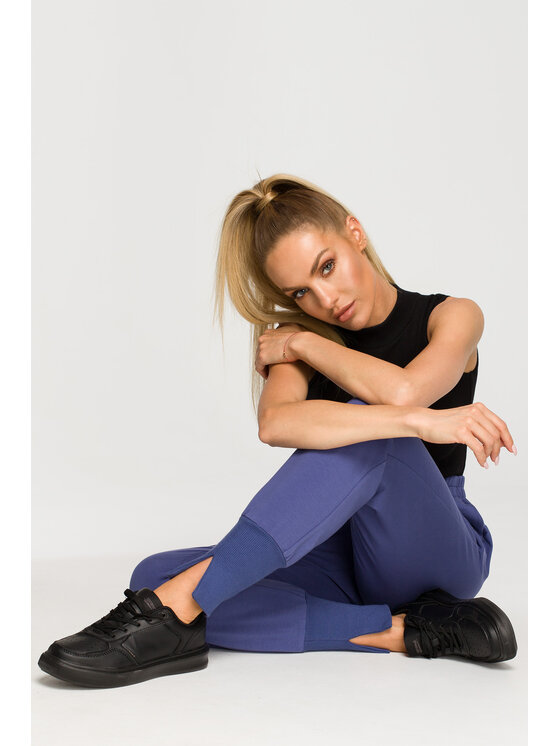 Made of Emotion Made of Emotion Teplákové kalhoty M692 Modrá Active Fit