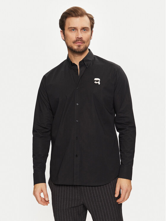 KARL LAGERFELD KARL LAGERFELD Marškiniai 605911 551671 Juoda Regular Fit