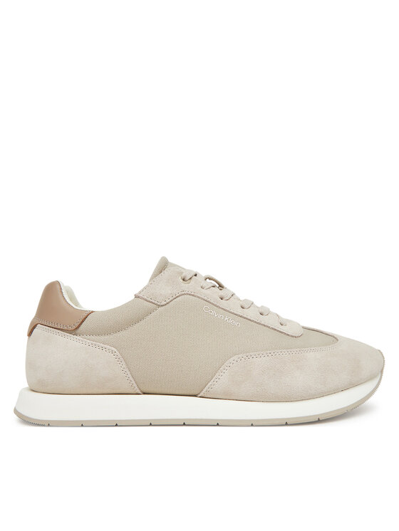 Męskie Sneakersy Calvin Klein, Rozmiar 43, Beżowe, Low Prof Runn Laceup Cv Mix HM0HM01723
