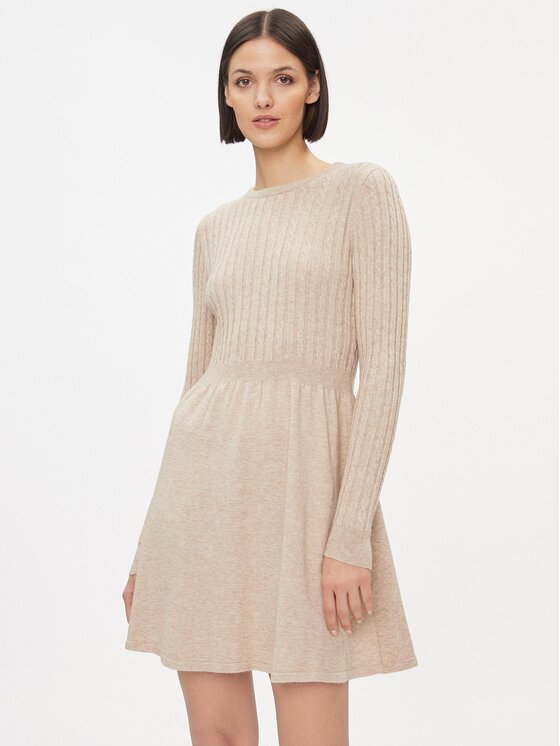 ONLY ONLY Трикотажна сукня 15306551 Бежевий Regular Fit