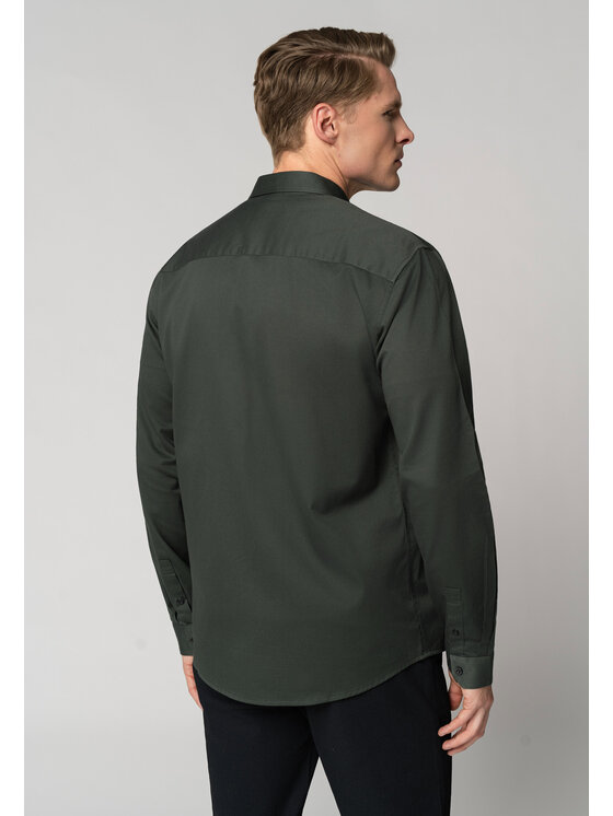 Volcano Volcano Koszula K-OLIN Zielony Regular Fit