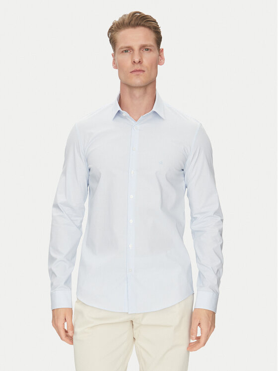 Férfi Ing Calvin Klein, Méret: 45, Kék, K10K114301