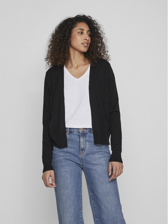 Vila Vila Strickjacke Ril 14060800 Schwarz Regular Fit