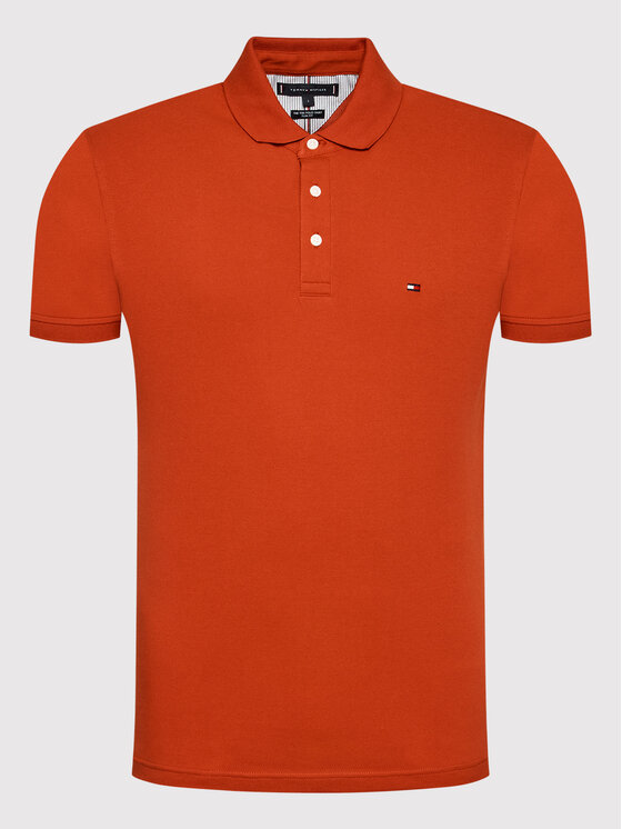 Tommy Hilfiger Tommy Hilfiger Polo särk 1985 MW0MW17771 Oranž Slim Fit