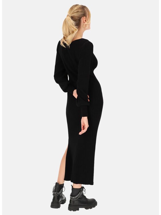 L’AF L’AF Sukienka dzianinowa Bella Czarny Slim Fit