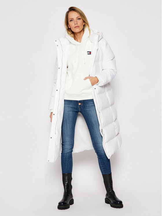 Tommy Jeans Džemperis Badge Polar Fleece DW0DW08978 Balta Regular Fit •  Modivo.lt
