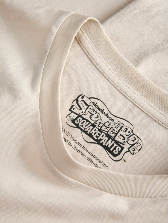 Jack & Jones Jack & Jones Тишърт Spongebob 12286631 Бежов Relaxed Fit