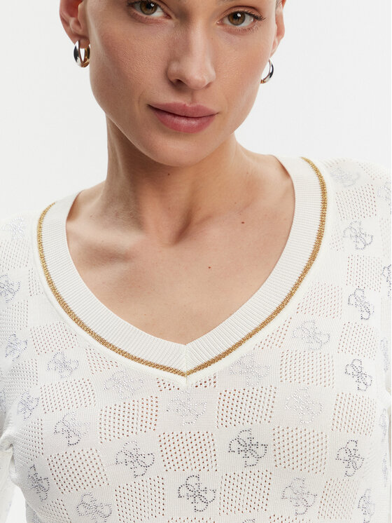 Guess Guess Пуловер W5GR07 Z3D60 Бежов Regular Fit